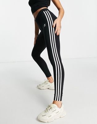 adidas Originals 3 stripe legging in black