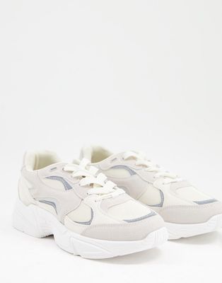 Truffle Collection chunky runner sneakers in beige-Neutral