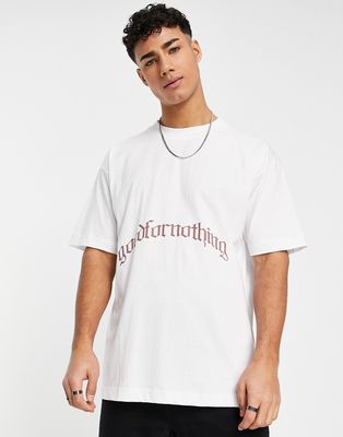 Good For Nothing oversized T-shirt in white with logo print