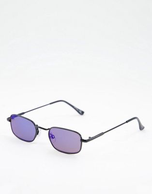 Jeepers Peepers slim rectangle sunglasses in black