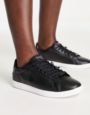 Lacoste graduate sneakers in black/white sole