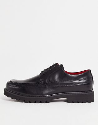Devils Advocate chunky lace up brogues in black