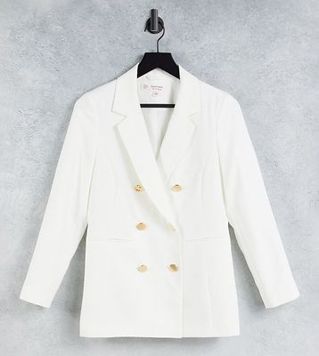 Miss Selfridge Petite military blazer in white