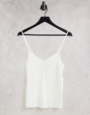 Dorina Silence button front cami top in ivory-White