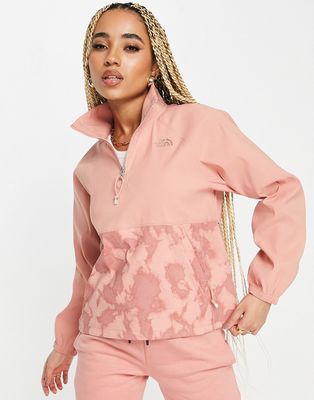 The North Face Class overhead fleece jacket in pink wash