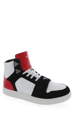 Creative Recreation Cesario Hi Lux Sneaker in White/Black/Red