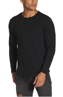 Cuts Crewneck Long Sleeve T-Shirt in Black