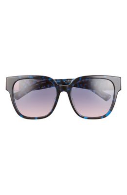 Valentino 55mm Gradient Square Sunglasses in Blue Havana/Gradient Rose