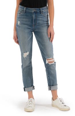 KUT from the Kloth Catherine High Waist Ripped Boyfriend Jeans in Trust