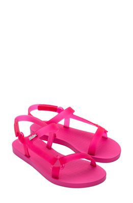 Melissa Sun Downtown Sandal in Pink/Clear Pink
