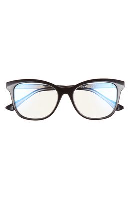 Fifth & Ninth Dallas 52mm Round Blue Light Blocking Glasses in Black/Clear
