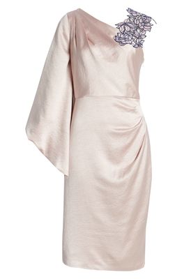 JS Collections Ashlyn Embroidered Cocktail Dress in Rose Quartz