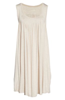 Papinelle Women's Pleat Front Sleeveless Nightgown in Latte