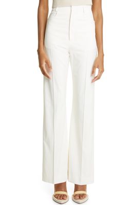 Jacquemus Sage High Waist Flare Pants in Off-White