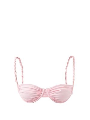Isa Boulder - Ropes Twisted Underwired Bikini Top - Womens - Light Pink