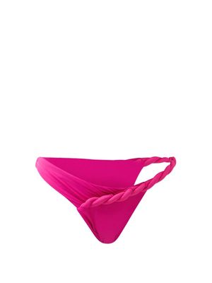 Isa Boulder - Bowes Asymmetric Twisted High-leg Bikini Briefs - Womens - Fuschia