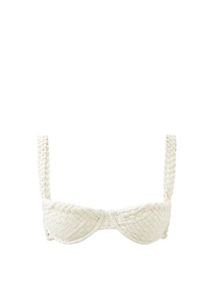 Isa Boulder - Fullweave Woven Underwired Bikini Top - Womens - Cream