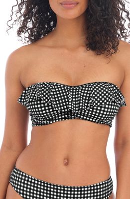 Freya Check In Underwire Bandeau Bikini Top in Monochrome