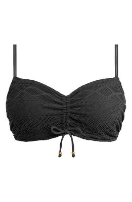 Freya Bralette Crochet Lace Bikini Top in Black