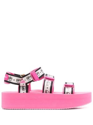 Chiara Ferragni Logomania touch-strap sandals - Pink