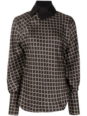 Shanghai Tang x Yuni Ahn patterned silk blouse - Black