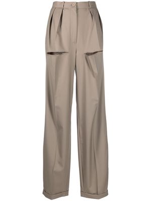 Almaz slit-detail tailored trousers - Neutrals