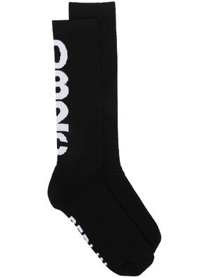 032c intarsia-knit ankle socks - Black