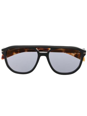 Eyewear by David Beckham double-bridge square-frame sunglasses - Black havana