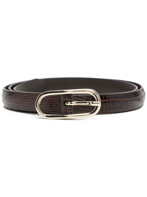 Anderson's lizard-effect leather buckle belt - Brown