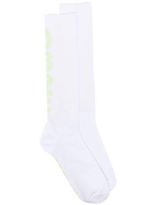 032c logo-print ankle socks - White