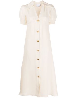 St. John silk georgette midi dress - White