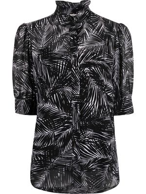 Michael Michael Kors embroidered short-sleeve blouse - Black