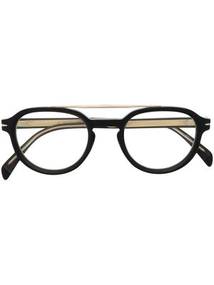 Eyewear by David Beckham removable-lens round-frame sunglasses - BLACK GOLD