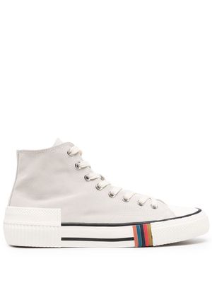 PAUL SMITH Kelvin high-top canvas sneakers - White