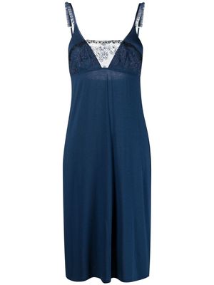 La Perla floral-lace overlay nightdress - Blue