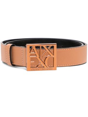 Armani Exchange logo-buckle belt - Brown
