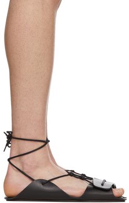 Lemaire Black Flat Opanca Sandals