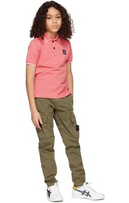 Stone Island Junior Kids Pink Logo Patch Polo