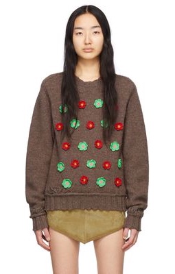 PHIPPS Brown Alpaca & Organic Wool Sweater