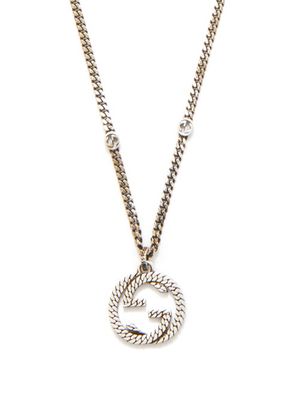 Gucci - GG-logo Antiqued Sterling-silver Necklace - Mens - Silver