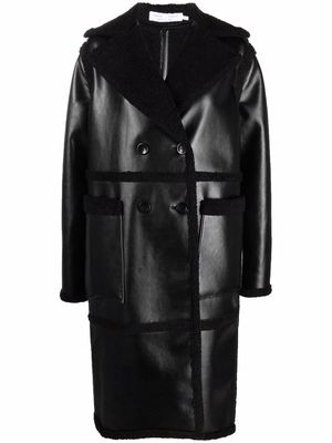 Proenza Schouler White Label double-breasted faux leather coat - Black
