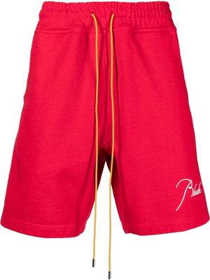 Rhude logo-embroidered track shorts