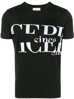 Iceberg logo embroidered T-shirt - Black