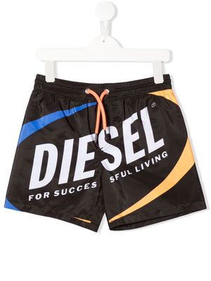 Diesel Kids logo-print swim shorts - Black