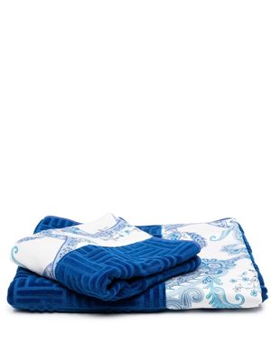 ETRO HOME monogram jacquard bath towel - Blue
