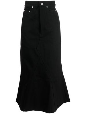 Rick Owens mermaid-cut denim skirt - Black