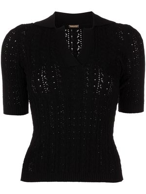Adam Lippes knitted polo top - Black