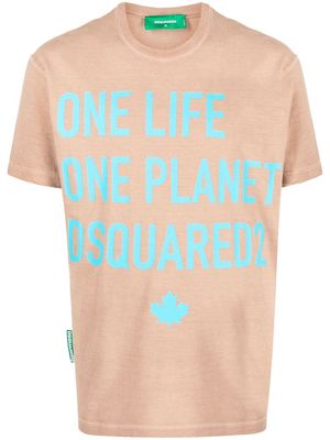 Dsquared2 slogan-print cotton T-shirt - Brown