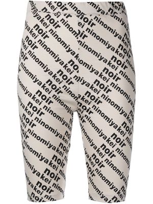 Comme Des Garçons Noir Kei Ninomiya text-print bike shorts - Grey