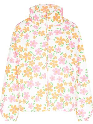ERL floral-print funnel neck puffer jacket - White